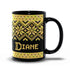 Black Snowflake Handpainted Yarn Mug